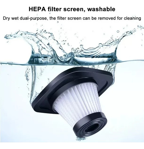 Aspiradora Portátil Inalámbrico Para Hogar Mascota Auto 120w Negro