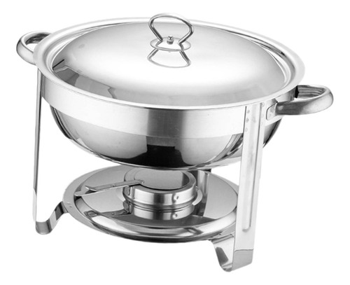 Servidor De Buffet Y Calentador De Acero Inoxidable Plata