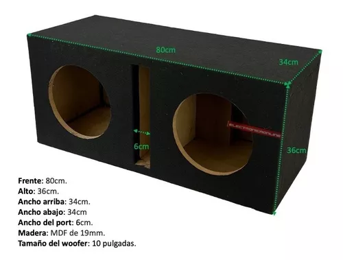 Cajon Rebote Para Subwoofer Doble 10 Pulgadas Mdf | gratis