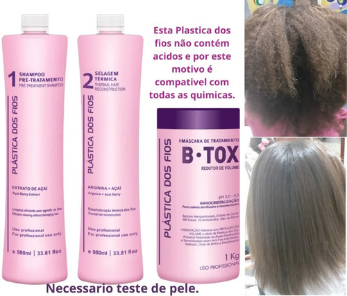 2 Progressiva Plastica Dos Fios E Btox Alisa Cabelos Afro
