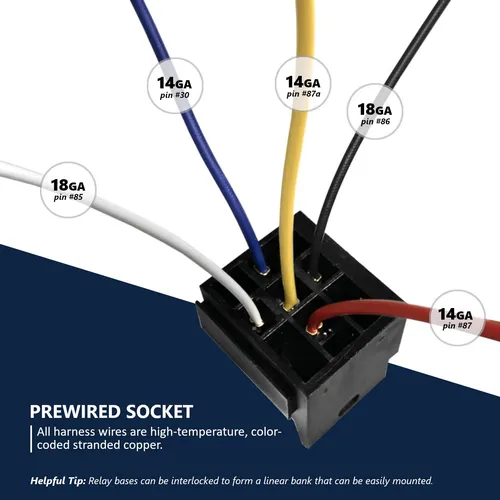 Mgi Speedware Relés Automotrices De 12 V Spdt De 40 Amperi.