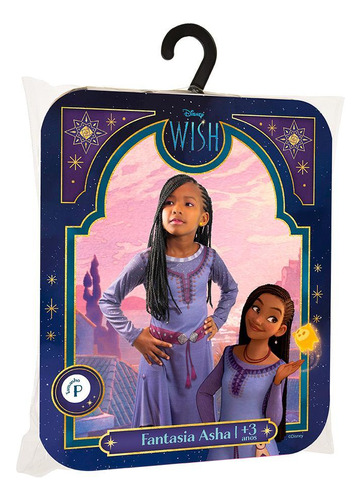 Fantasia Princesa Asha Vestido Infantil Wish Disney G