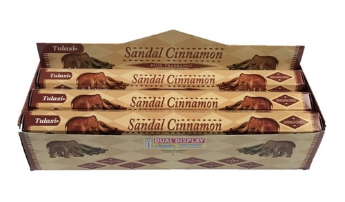 Incienso Aroma Sandalo Canela Caja 6 Tubos 120 Varas