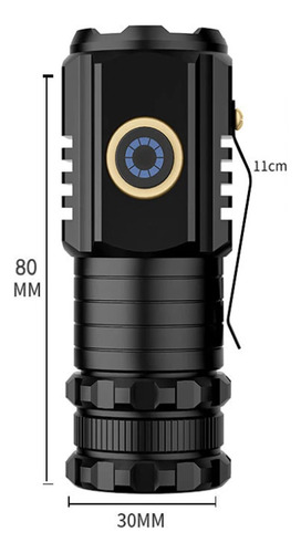 Mini Súper Potente Linterna Flash Lampara Recargable Led