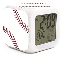 Comprar Despertador De Béisbol 7 Led Cambio De Color Despertador Dor