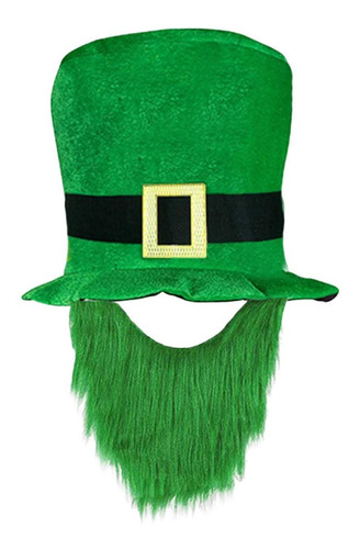 Sombrero De Copa Verde Para El Día De San Patricio Con Barba