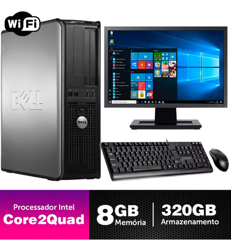 Cpu Usado Dell Optiplex Int C2quad 8gb Ddr3 320gb Mon19w