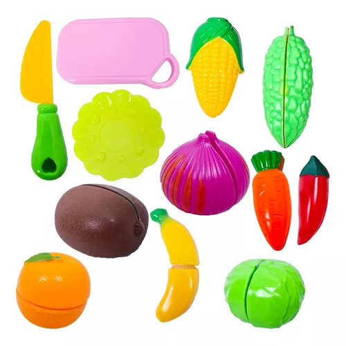 Comidinha De Brinquedo De Cortar Frutas Jogo Pop It 12pcs