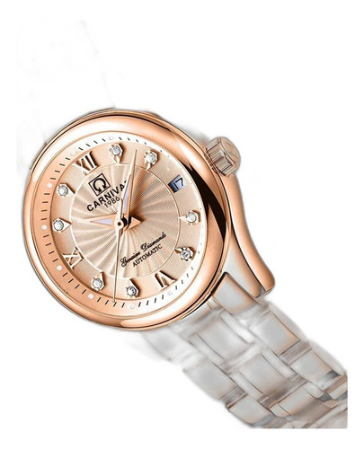 Reloj Mecanico Automatico Para Mujer De Acero Inoxidable Y O