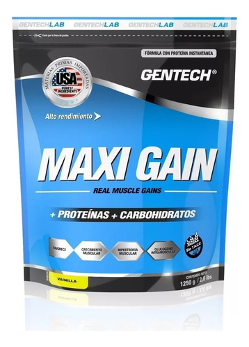 Ganador Muscular Maxi Gain Gentech 750g Sin Tacc