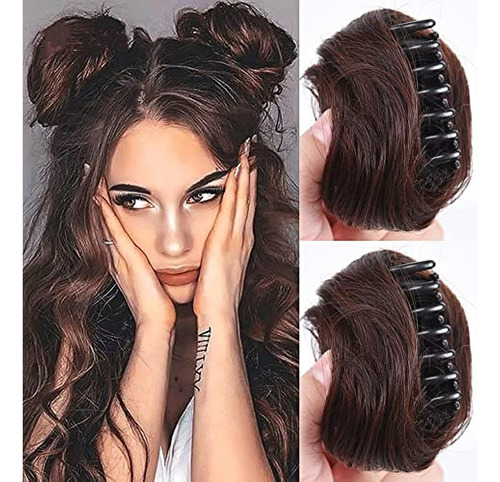 2pcs Orejas De Gato Cabello Donut Chignon Pinza De Garra En 