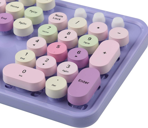 Teclado Inalámbrico C/mouse Ubotie , 2.4ghz , Púrpura Col...