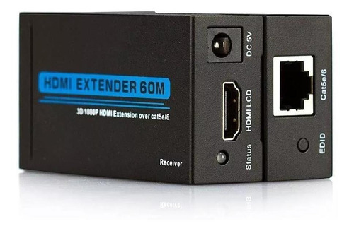 Imagem 2 de 4 de Extensor Hdmi 60 Metros X Rj45 Cat5/ Cat6 3d 1080p Bivolt