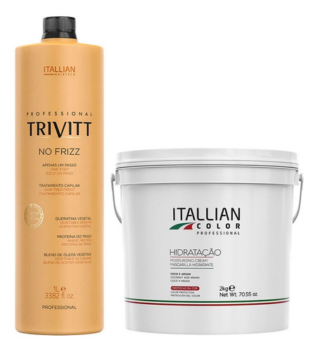 Hidratação Itallian Color 2kg + Escova Progressiva Trivitt