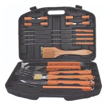 Comprar Set Parrilla 18 Piezas Utensilios Parrillero Asador Estuche