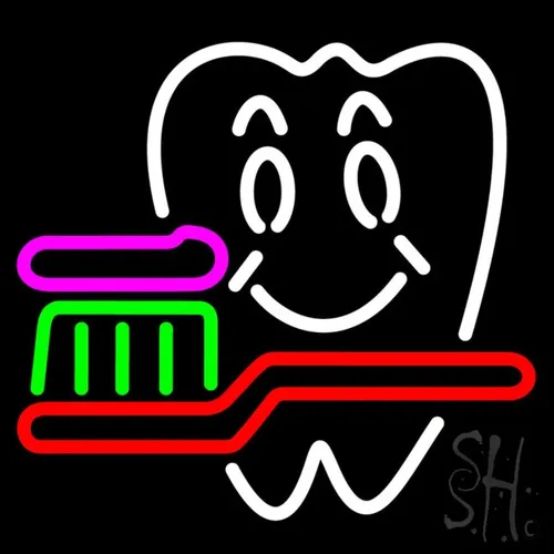 Letrero Led Neon Dentista Cuidado Dental Ancho 45 Cm