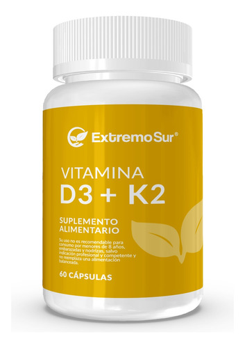 Vitamina D3 + K2 + Citrato De Magnesio X 60 Caps