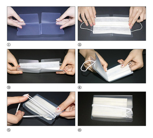 50pc Mascarilla De Almacenamiento Plegable Reutilizable