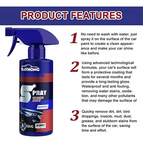 2 Agente De Recubrimiento Nano, Aerosol Para Coches