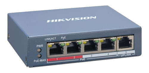 Switch 4 Puertos Poe Hikvision Red Monitoreable Uplink