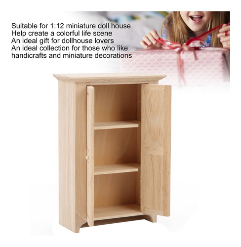 Armario De Madera En Miniatura Mini Furniture 1:12 Con Forma