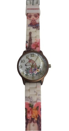 Reloj De Pulso Analogo  Unicornio   Rosa 