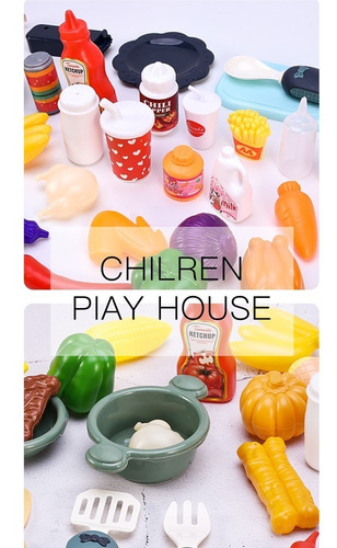 Imagen 9 de 9 de Juguetes Cocina Niños 43pzs 74cm Luz Sonido Agua Vapor Spray