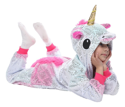 Pijama Kigurumi De Manga Larga Con Bonito Unicornio Para Niñ