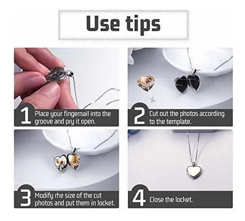 Collar Locket De Lobo Compatible Con Fotos - Plata 925.