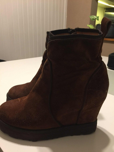 Botas Gamuza Tostado T36 Taco Chino Escondido Pre Cio Sas!!!