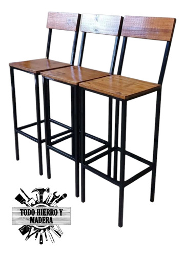 Barra Desayunadora Industrial Hierro Madera