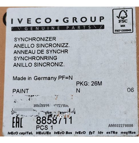 Aro Sincronizador Anillo Sincronico Iveco Daily (juego De 5)