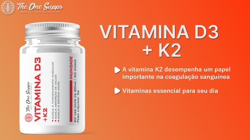 Vitamina D3 2000ui + K2 (MK7) 100mcg + Selênio 167mcg - 60 Veg Caps - The One Supps Imunidade