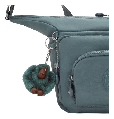 Cartera Kipling Crossbody Original Azul Petróleo Lisa Níquel Azul Petróleo
