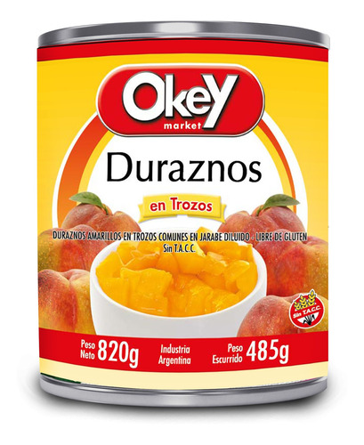 Duraznos En Trozo Okey 820 Gr