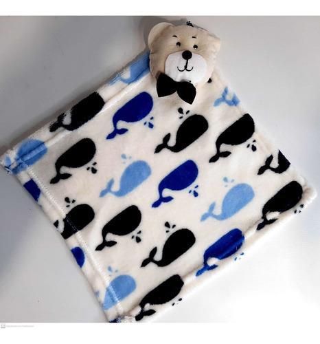 Imagem 4 de 4 de Kit Presente Bebê Manta Naninha Na Caixa Meninos Urso Branco