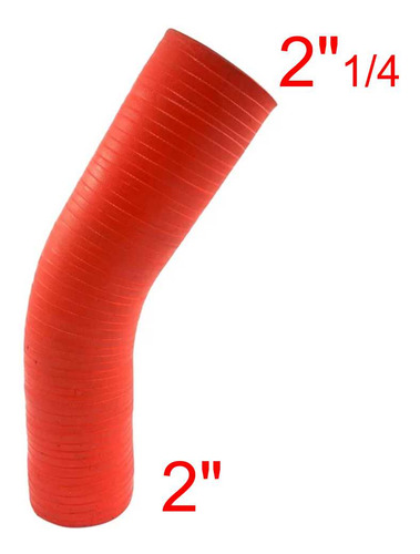 Mangueira Mangote Silicone Red. Curva 45° 2¼x2  Vermelha Fgl