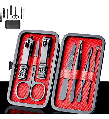 Kit Cortador Unha Aço Inoxidável Portátil 7 Peças Pé E Mão