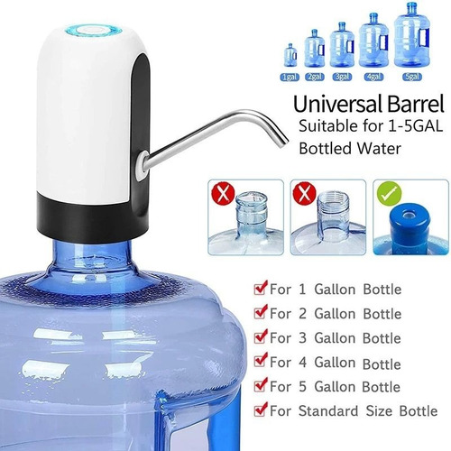 Imagen 2 de 5 de Dispenser Bomba De Agua Electric Con Carga Usb + Interruptor
