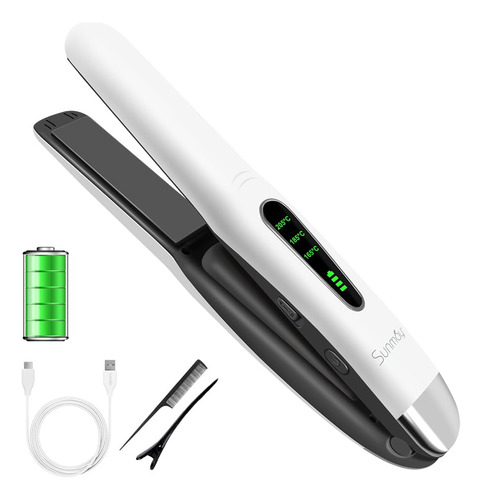 Sunmay Voga - Plancha De Pelo Y Rizador Inalámbrico 2 En 1,