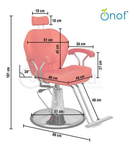 Imagen 4 de 9 de Sillon De Barbero Hidraulico Reclinable Salon Peluqueria