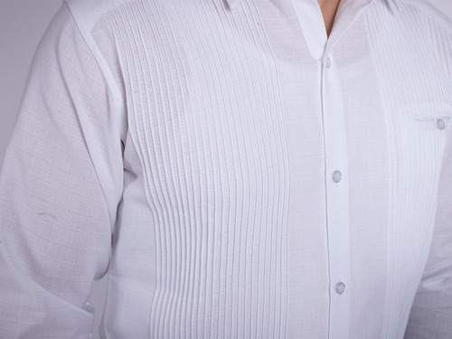 Imagen 6 de 7 de Guayabera Presidencial De Lino Mod. Cuncunul En Color Blanco