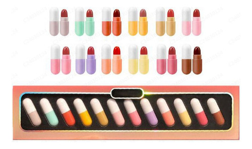 Juego De Muestras De 12 Lápices Labiales Mate Mate For Dedo