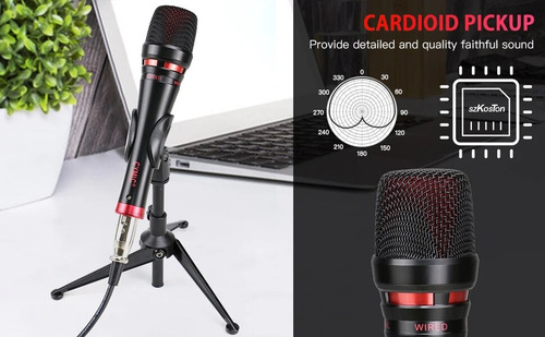 Kit Micrófono Condensador Con Tarjeta Sonido V8 Efecto 4en1
