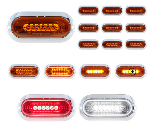 10 Plafon 6 Led Gel Ovalado Galactic 4 Funcion Universal 12-