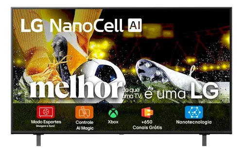 Smart TV 4K 75" LG NanoCell 75NANOA Processador α7 AI Ger8 4K Sup...