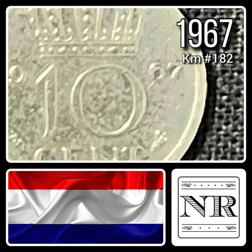 Holanda - 10 Cents - Año 1967 - Km #182 - Juliana