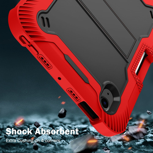 Funda Anti Golpe P/ Ipad Mini 6/7 A17 Pro 8.3'' A2567 A2993 Negro/rojo