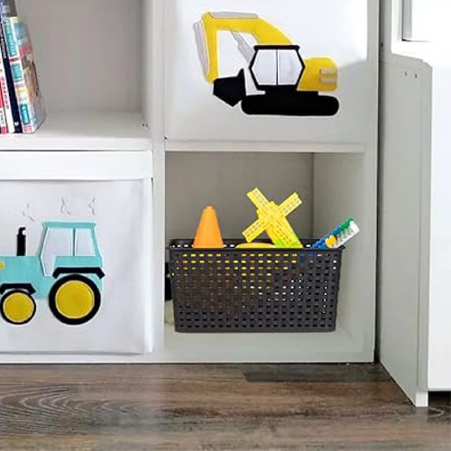 Set 6 Cajas Canastas Organizadoras Plástico Decorativas Negro