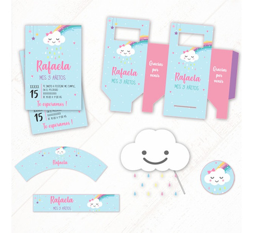 Kit Nubes #6 + Regalo Props. Textos Editables 